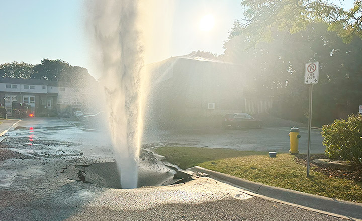 water main repair burst everest plumbing